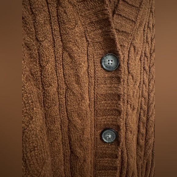 American Eagle Brown Cardigan Sweater Medium - Picture 3 of 5
